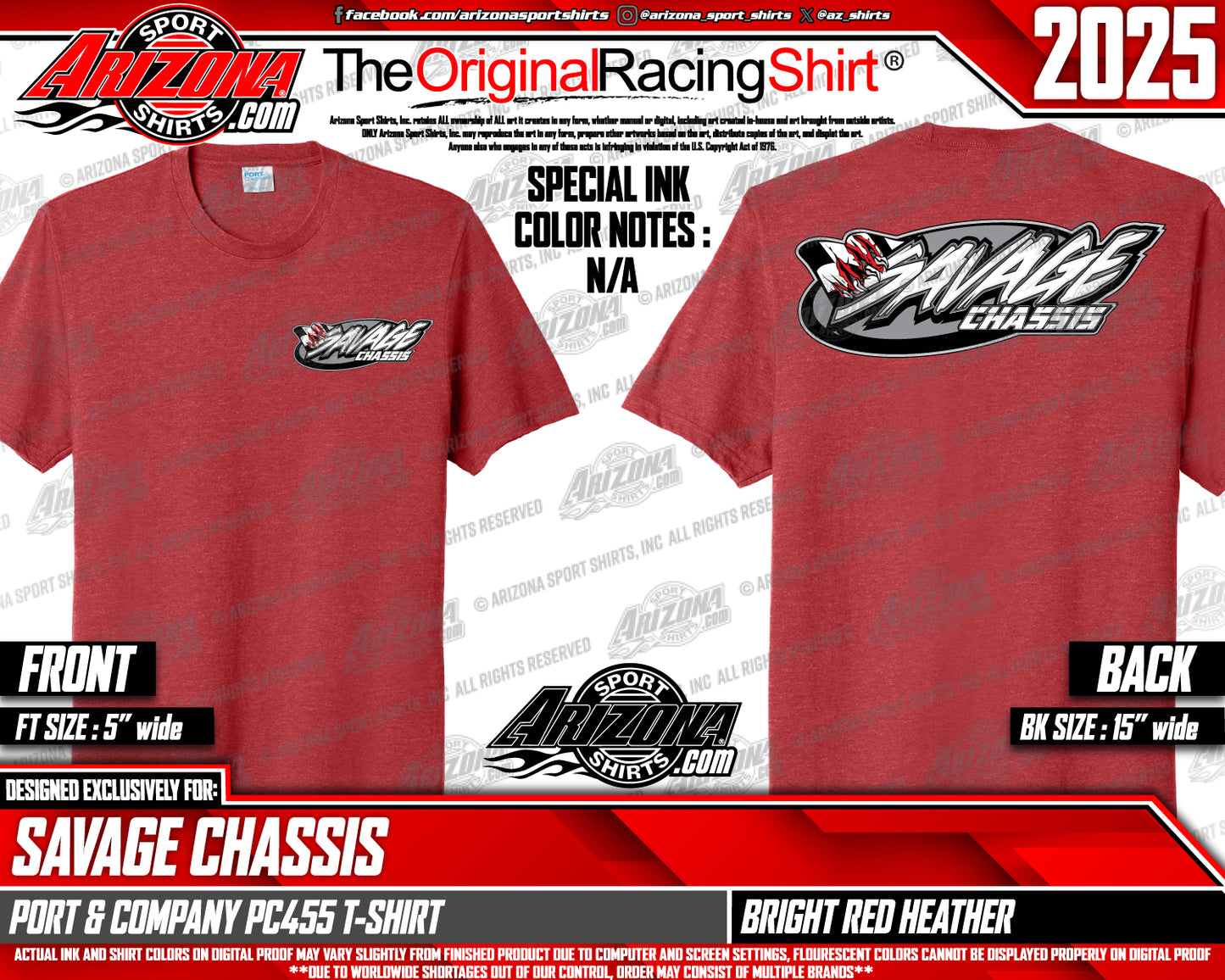 Short Sleeve Racing T-Shirt - Bright Red Heather