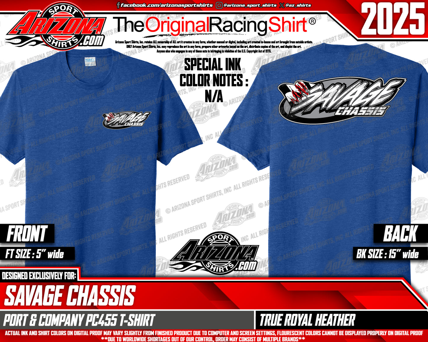 Short Sleeve Racing T-Shirt - True Royal Blue Heather