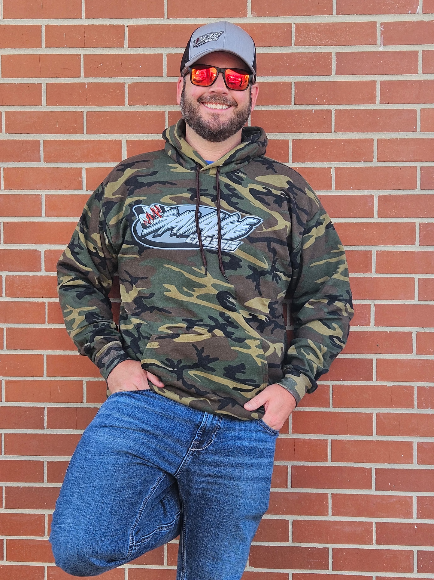 Savage Chassis Dark Green Camo Hoodie