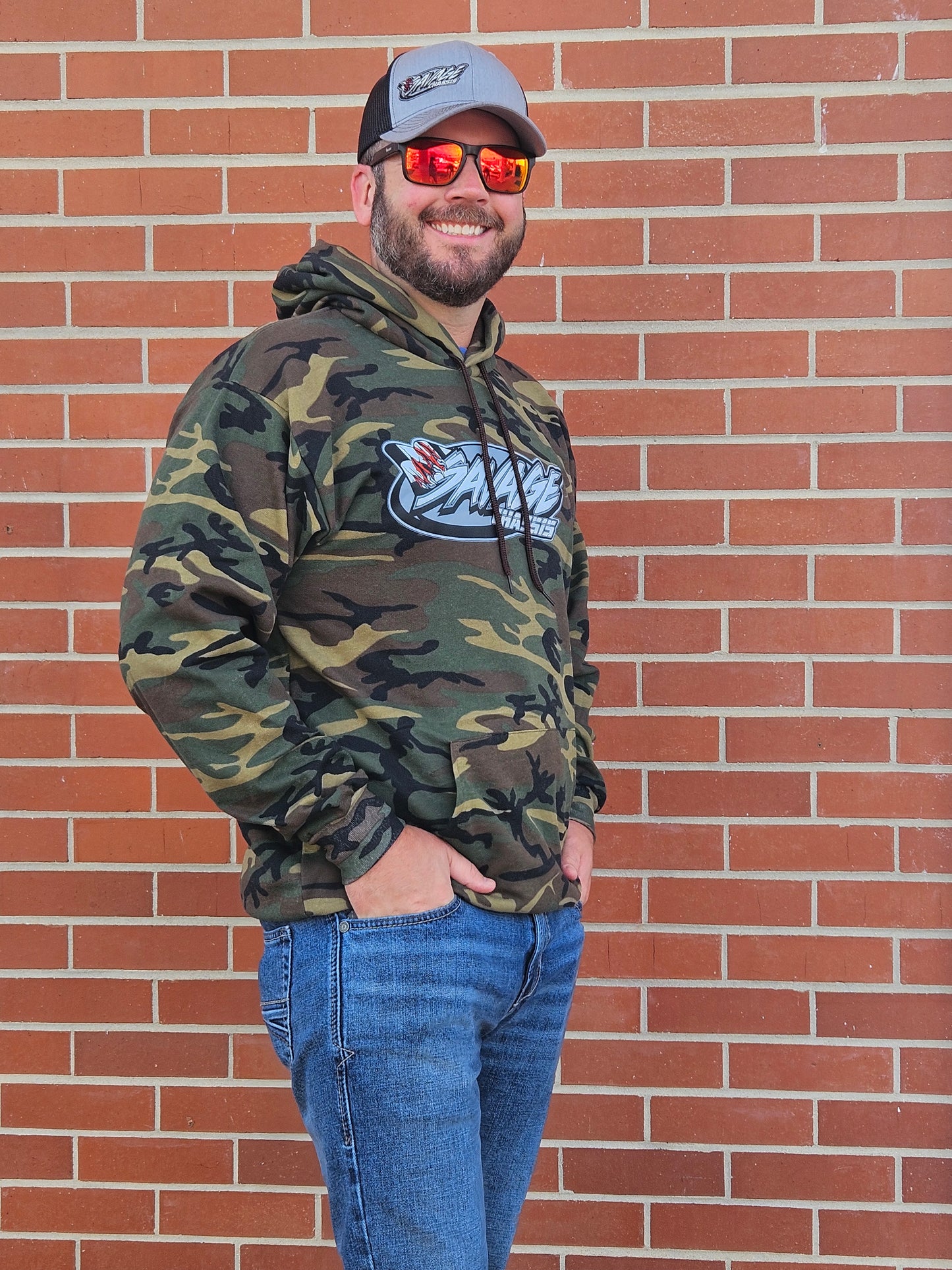 Savage Chassis Dark Green Camo Hoodie