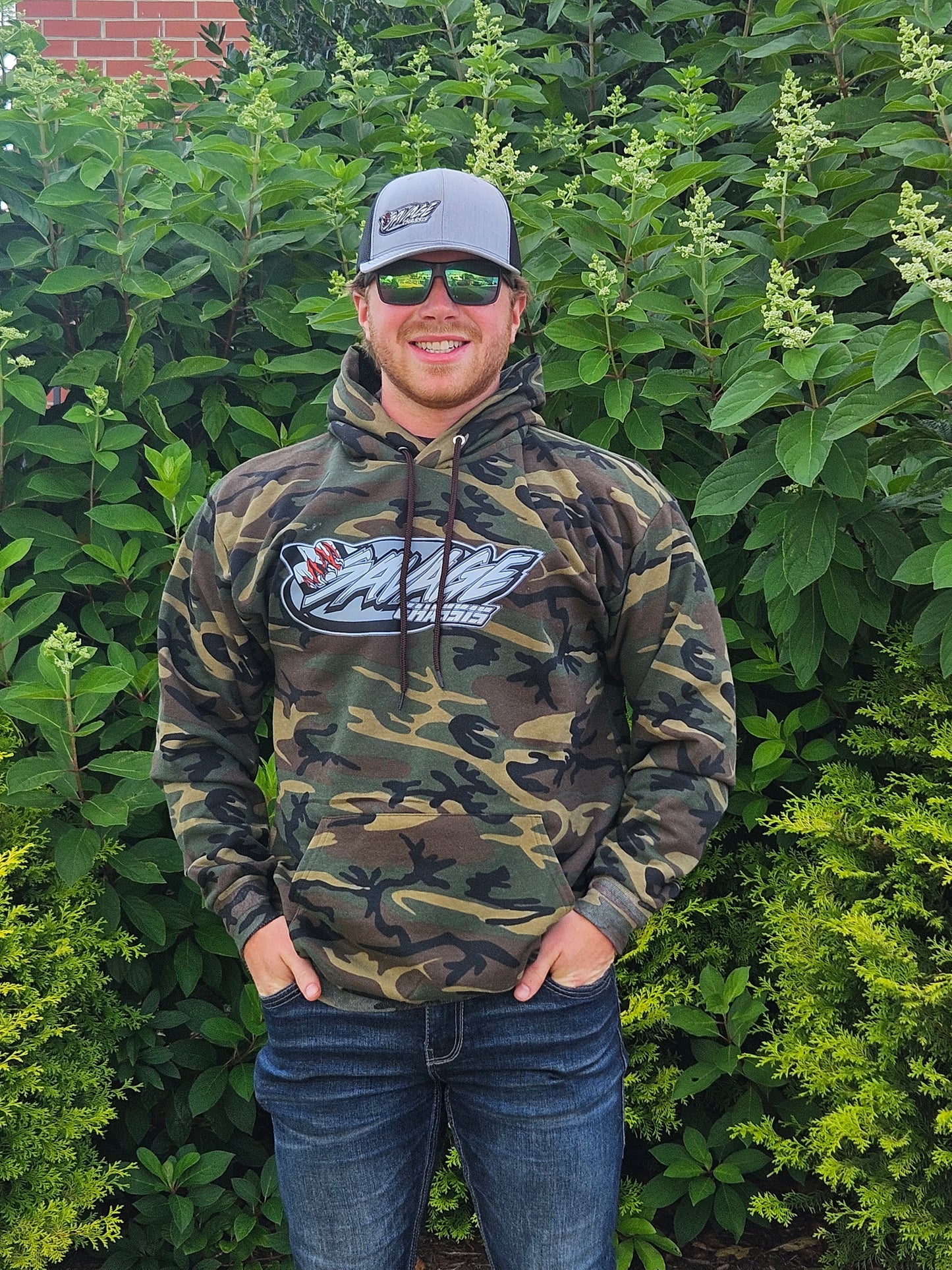 Savage Chassis Dark Green Camo Hoodie