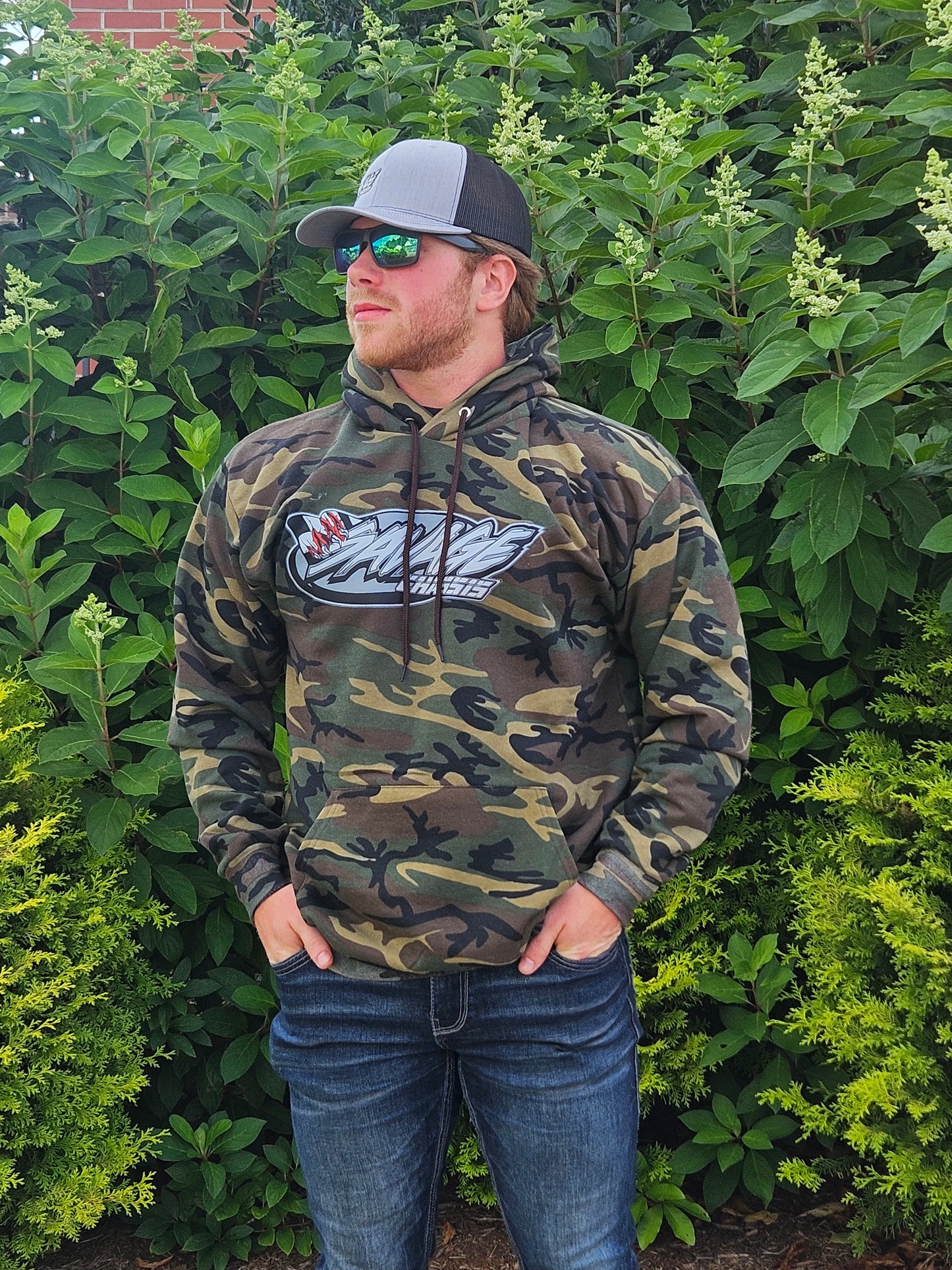 Savage Chassis Dark Green Camo Hoodie