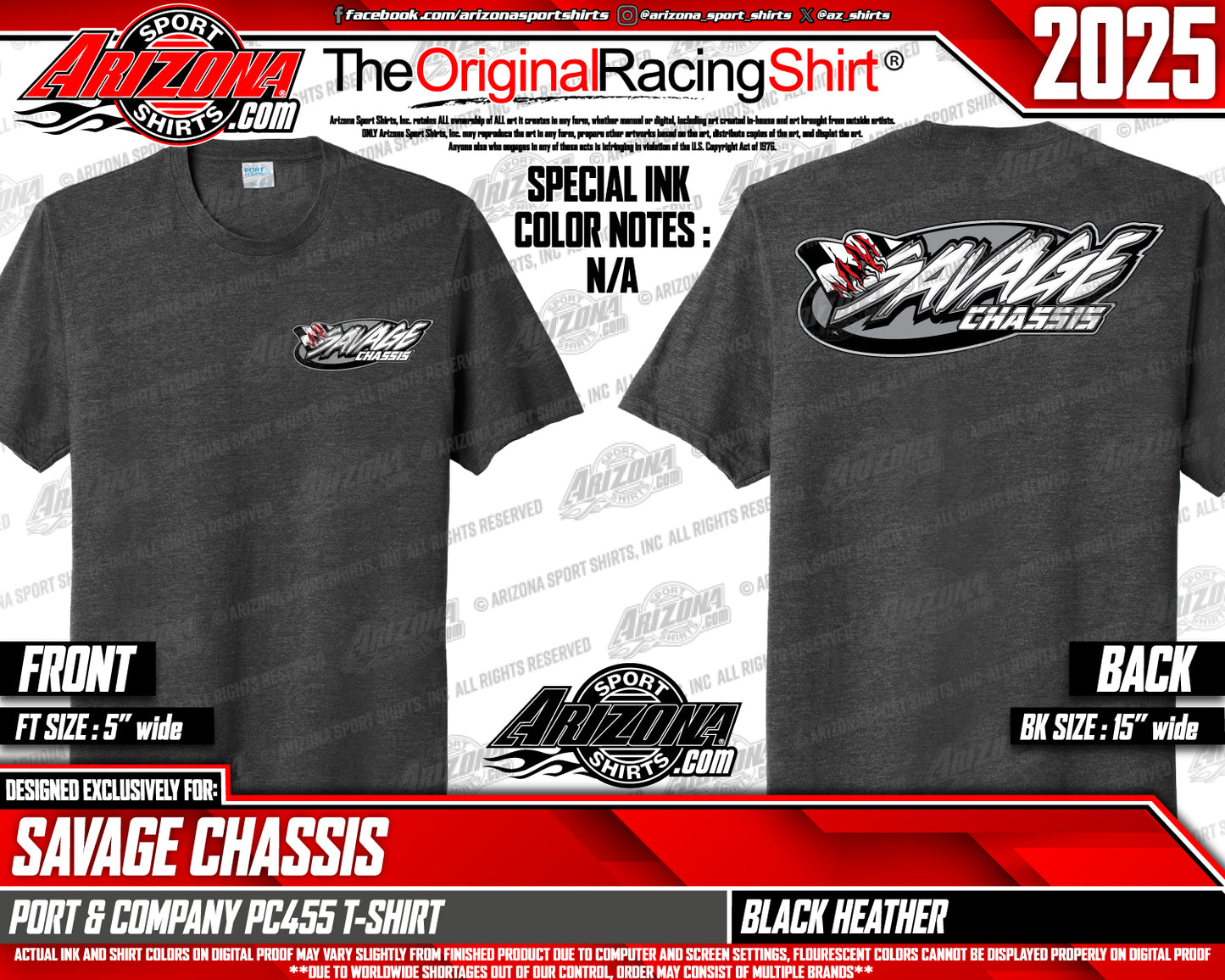 Short Sleeve Racing T-Shirt - Black Heather