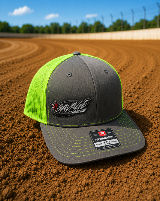 Savage Chassis Grey and Green Hat